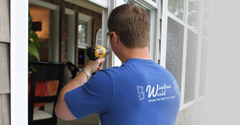 window world employee installing window