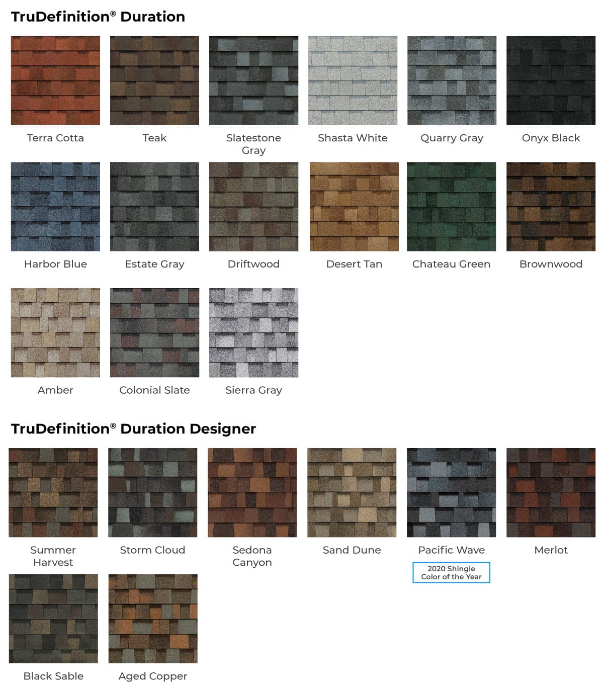 Roofing color options