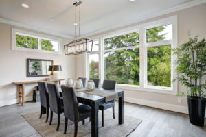 dining room with casement and awning windows