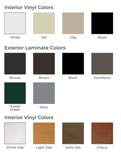 casement & awning windows colors