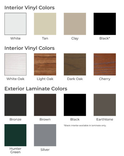 sliding & 2 hung windows colors