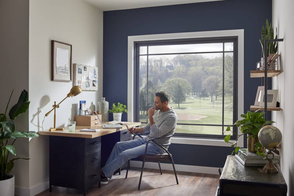 Picture window in office