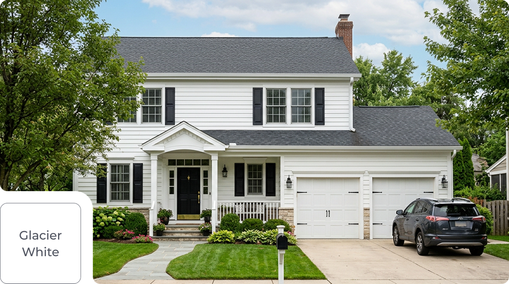 traditional home with white siding